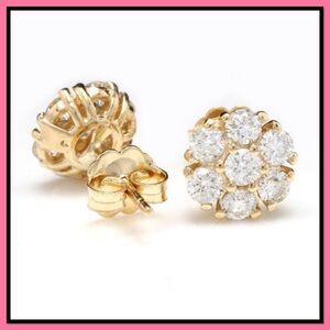 Gold Floral Cluster Stud Earrings